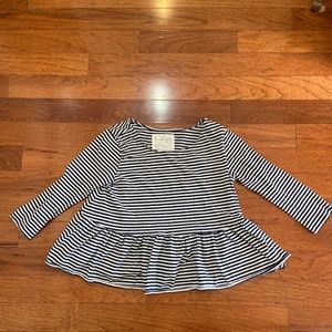Free People Striped Peplum Top